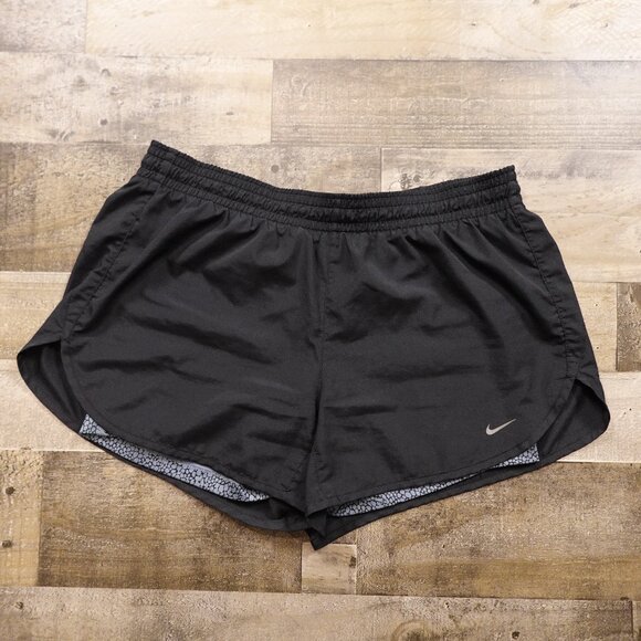 Nike Dri-FIT Tempo Running Shorts Women’s Large Black brief lined - Picture 1 of 13